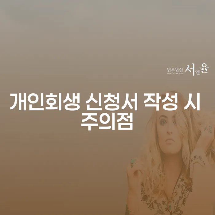 개인회생 신청서 작성 시 주의해야 할 점은 무엇일까요?